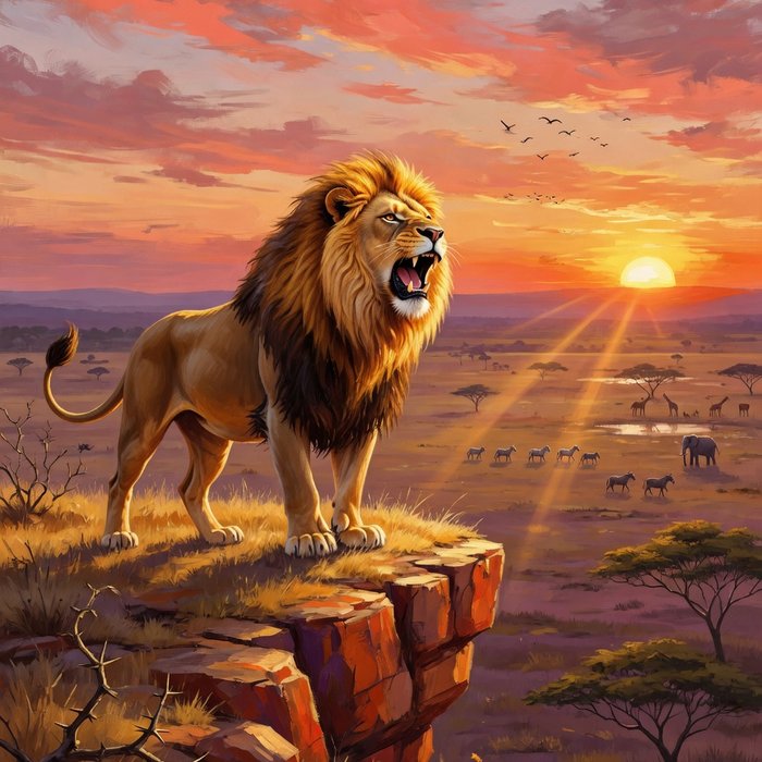 Savanna King's Pride slot game art, safari theme