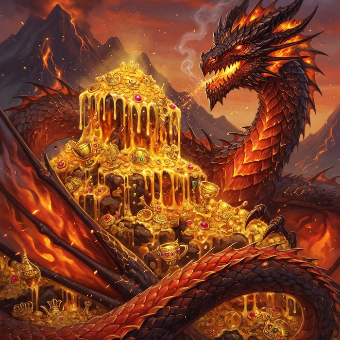 Dragon's Ember Hoard slot game art, fantasy theme