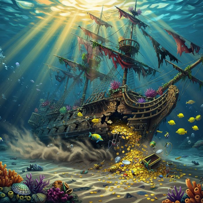 Sunken Galleon Gold slot game art, adventure theme