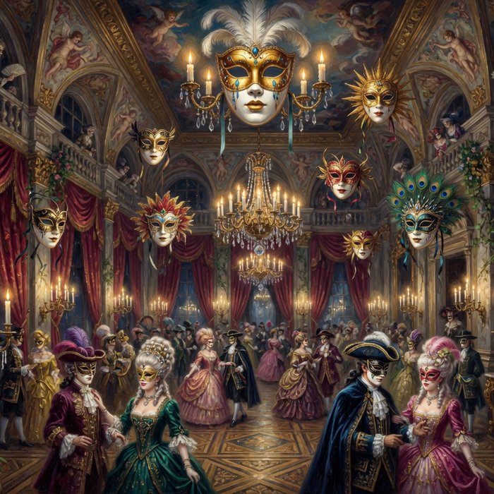 Venetian Masquerade slot game art, elegance theme