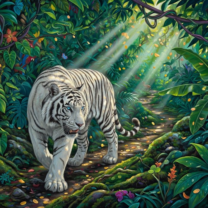 White Tiger Trail slot game art, jungle theme