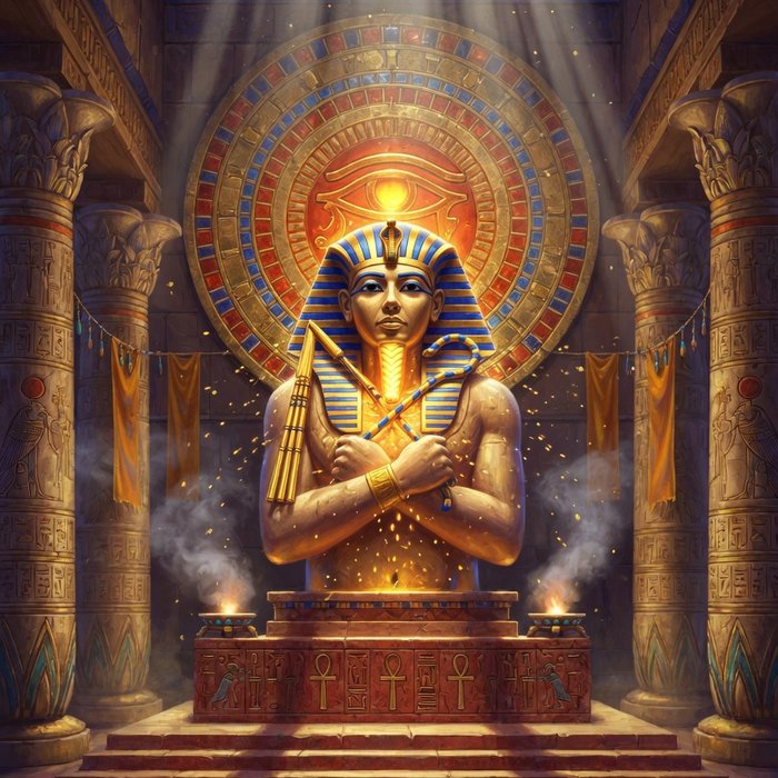 Pharaoh's Golden Vault slot game art, mythology theme